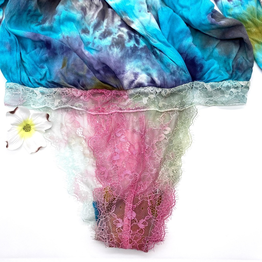 EUC Free People Intimately Elsa Tie Dye Surplice Bodysuit, XS - Picture 11 of 15